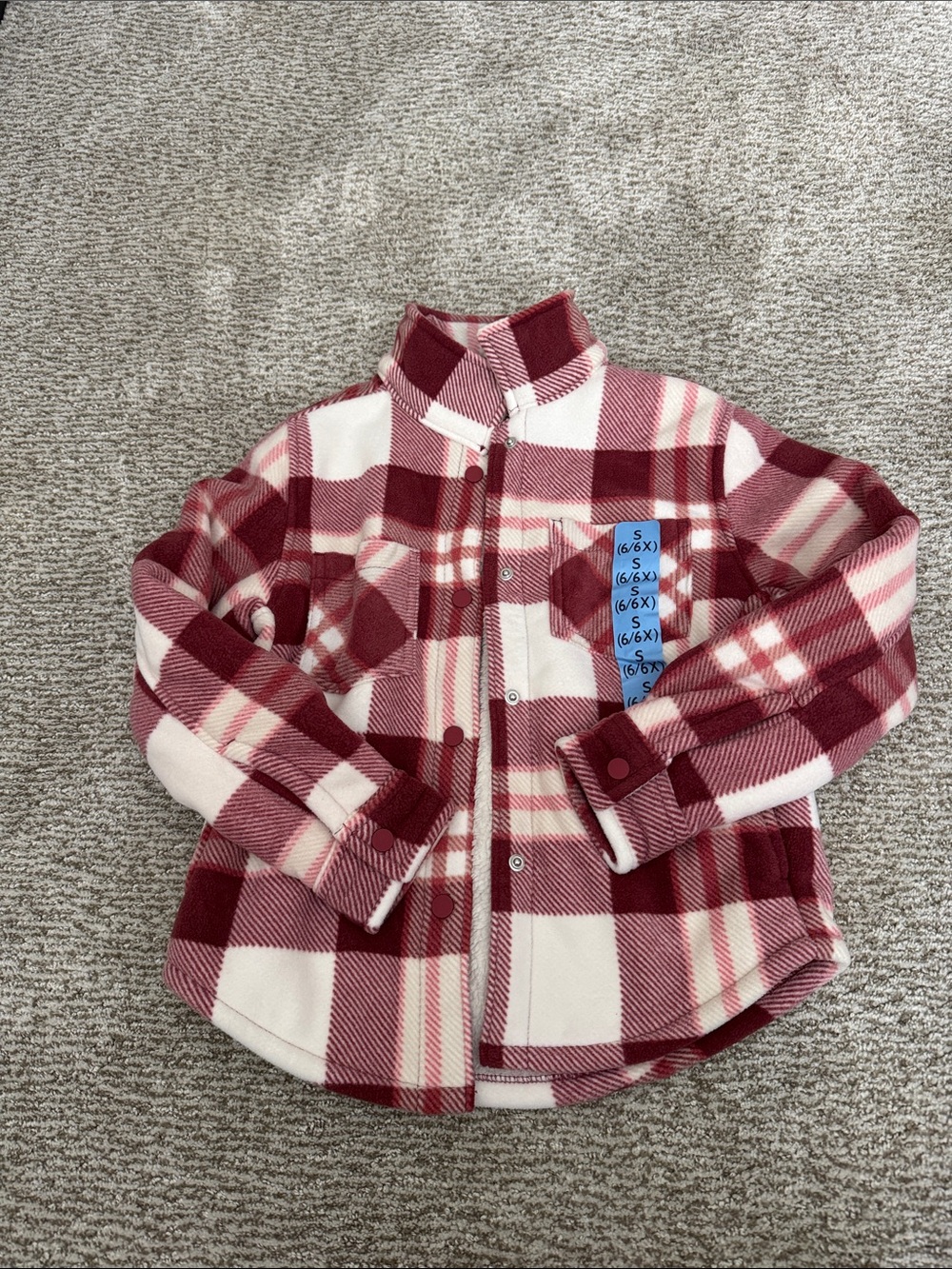 Members Mark Girls Fleece Shacket S 6/6X
